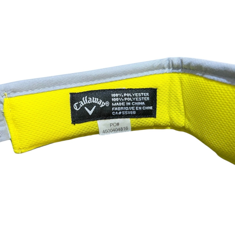 Callaway Golf Visor Mens Adjustable Hook and Loop Gray Yellow Logo Summer - Picture 5 of 5